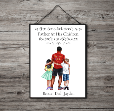 Father & Children A4 Print, Custom Father and Child Picture - Click Image to Close